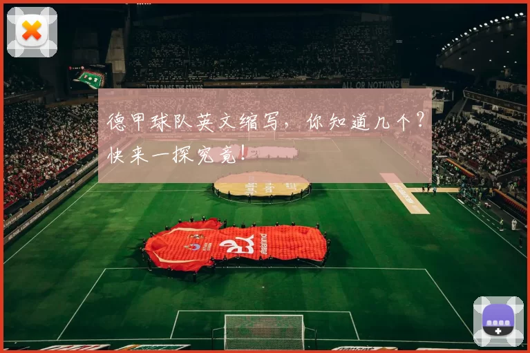 德甲球队英文缩写，你知道几个？快来一探究竟！